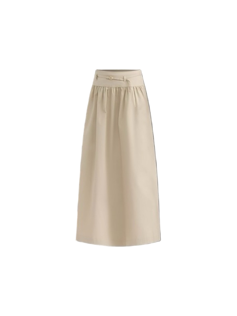 Khaki Tan Crisp Twill Maxi Skirt Pockets Size 10 NWOT - Picture 5 of 15